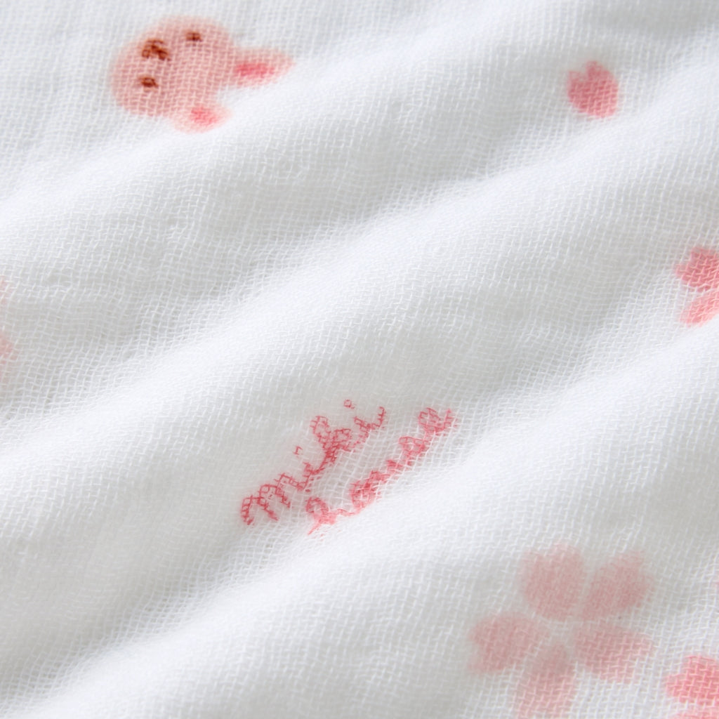 Gauze Pile Hybrid Bath Towel (Cherry blossoms motif)