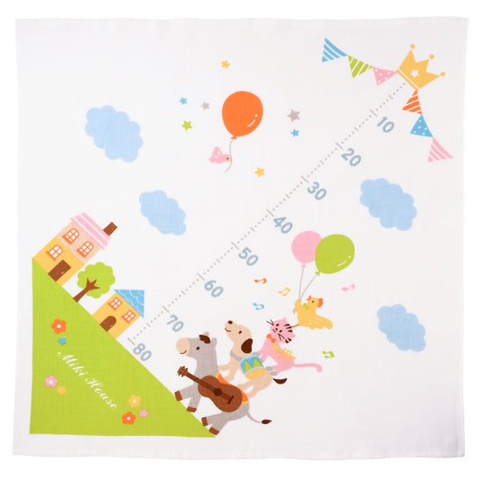 Soft Touch Gauze Baby Bath Towel with Growth Chart Design