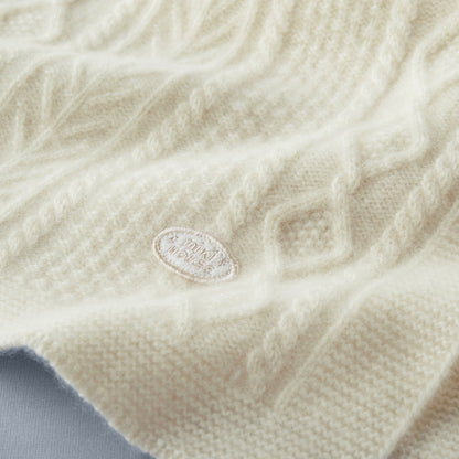 Miki House Original Pure Cashmere Cable Knit Blanket