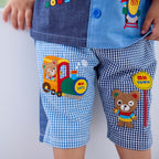 Choo-Choo Adventure Gingham Shorts