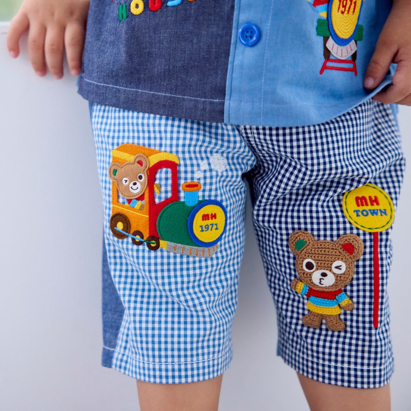 Choo-Choo Adventure Gingham Shorts