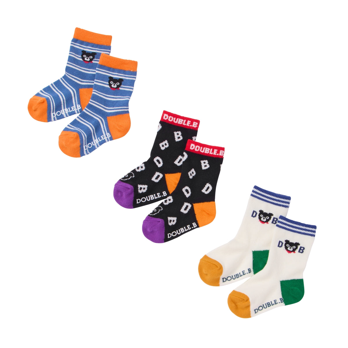 D-Basic 3-Pack Crew Socks (11-21cm)