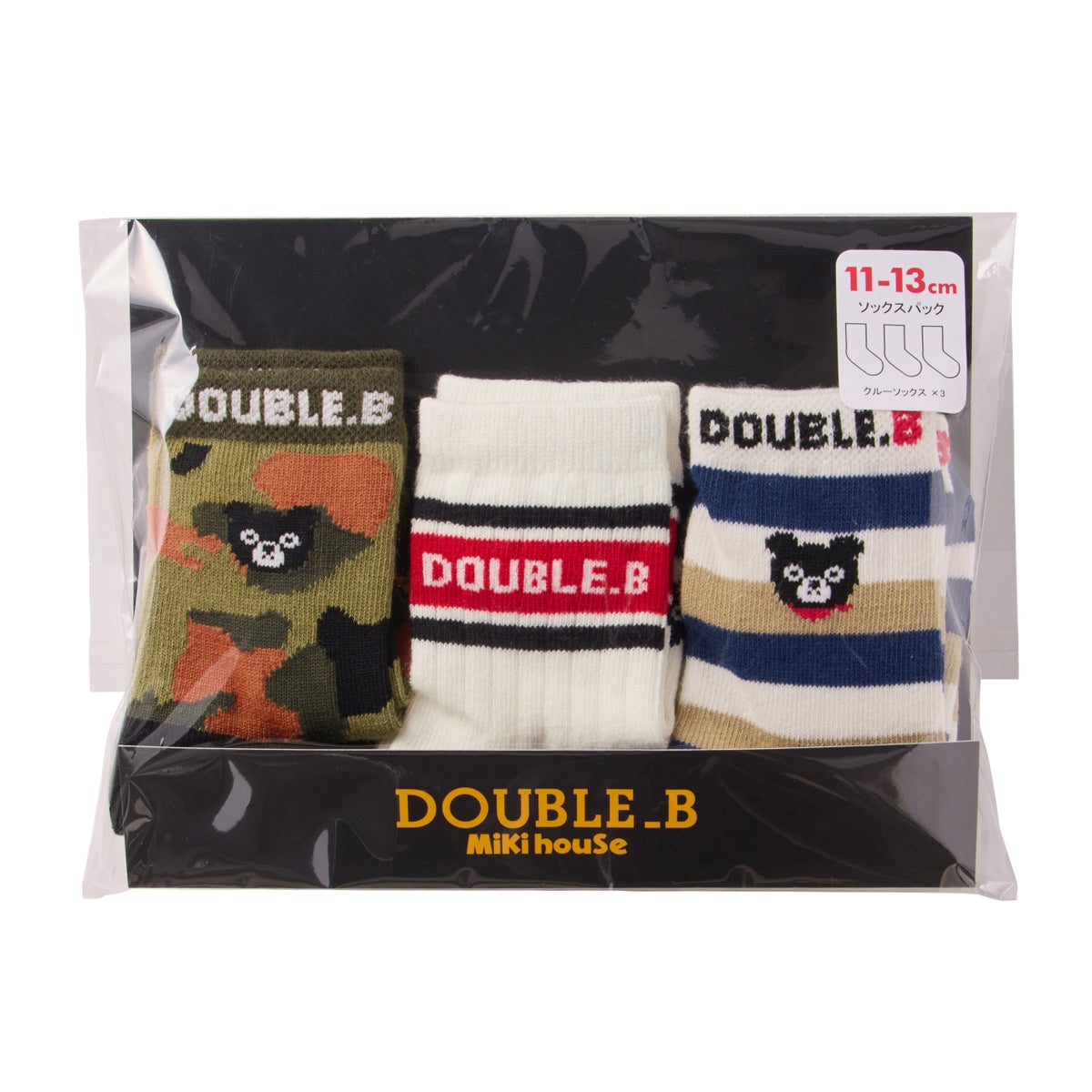 D-Basic 3-Pack Crew Socks (11-21cm)