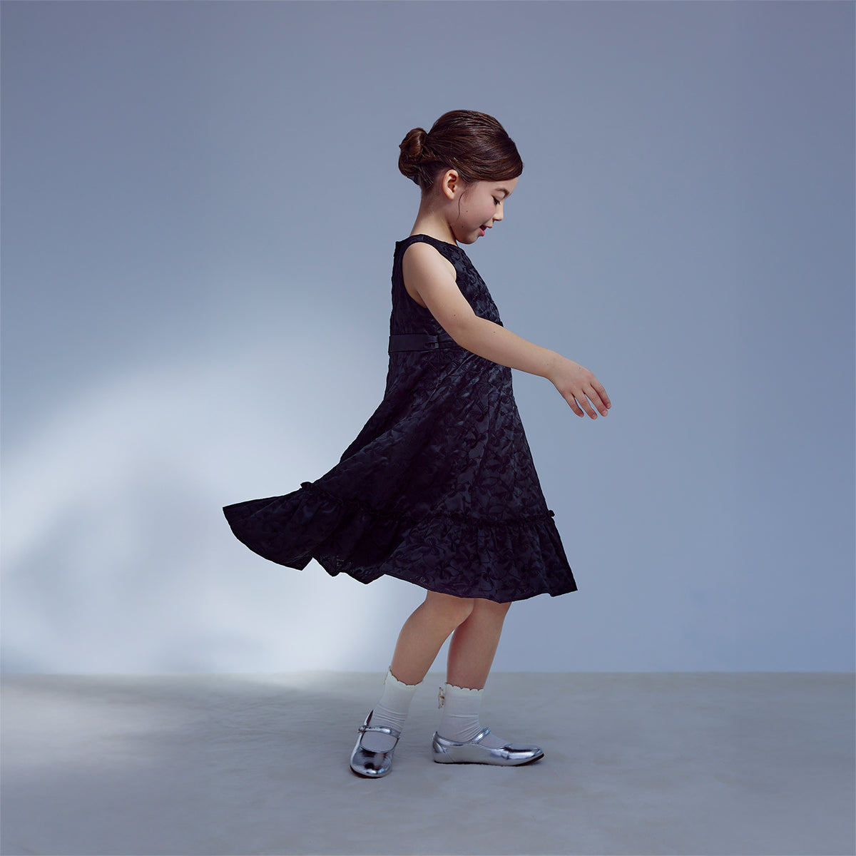 Black Silk Lace Formal Dress