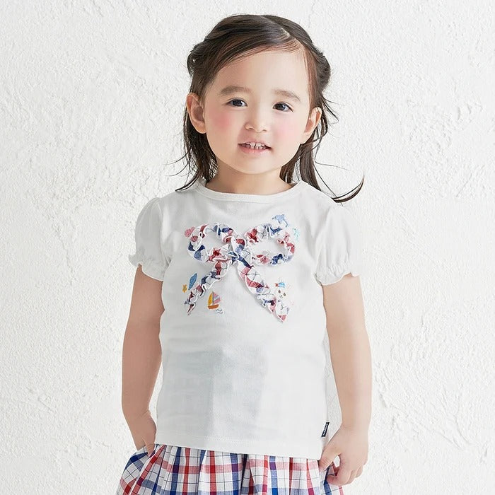 Marine Usako Bow Appliqué Tee