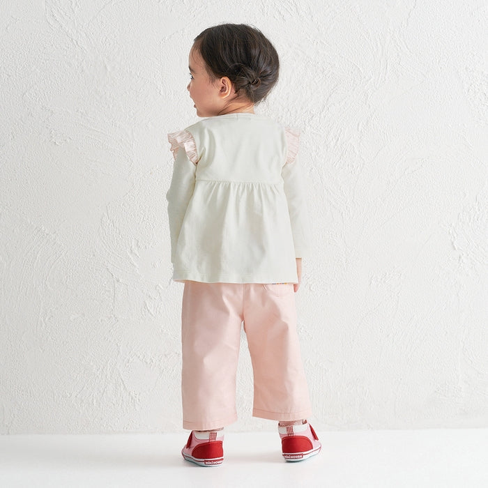 Usako Sunflower Bicycle Long-Sleeve T-shirt with Ruffled Shoulders