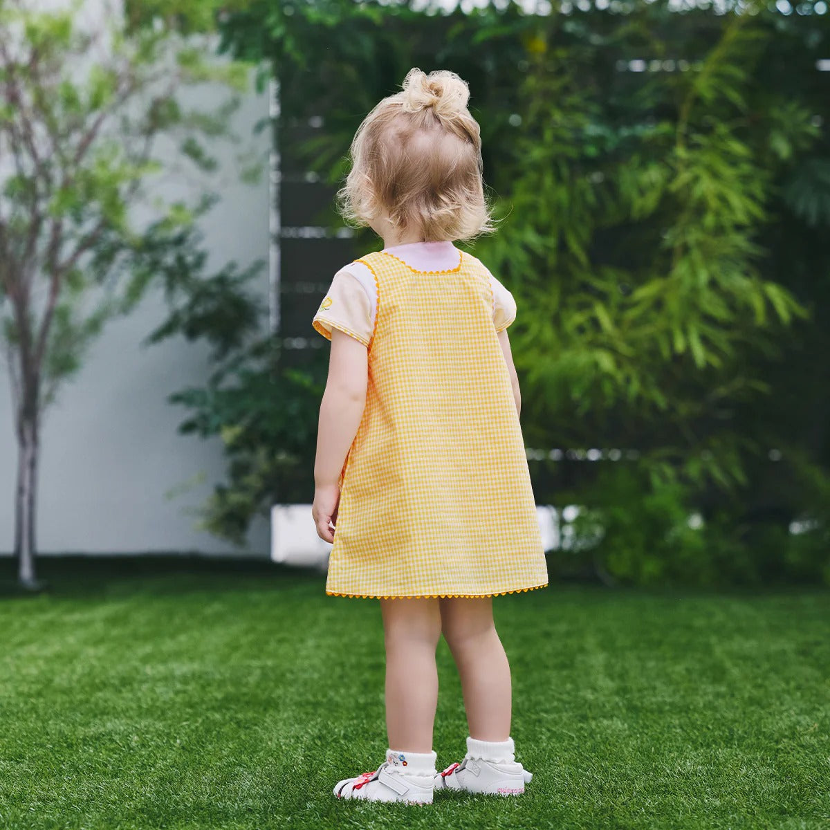 Chieco Saku Lucky Clover Gingham Jumper Skirt