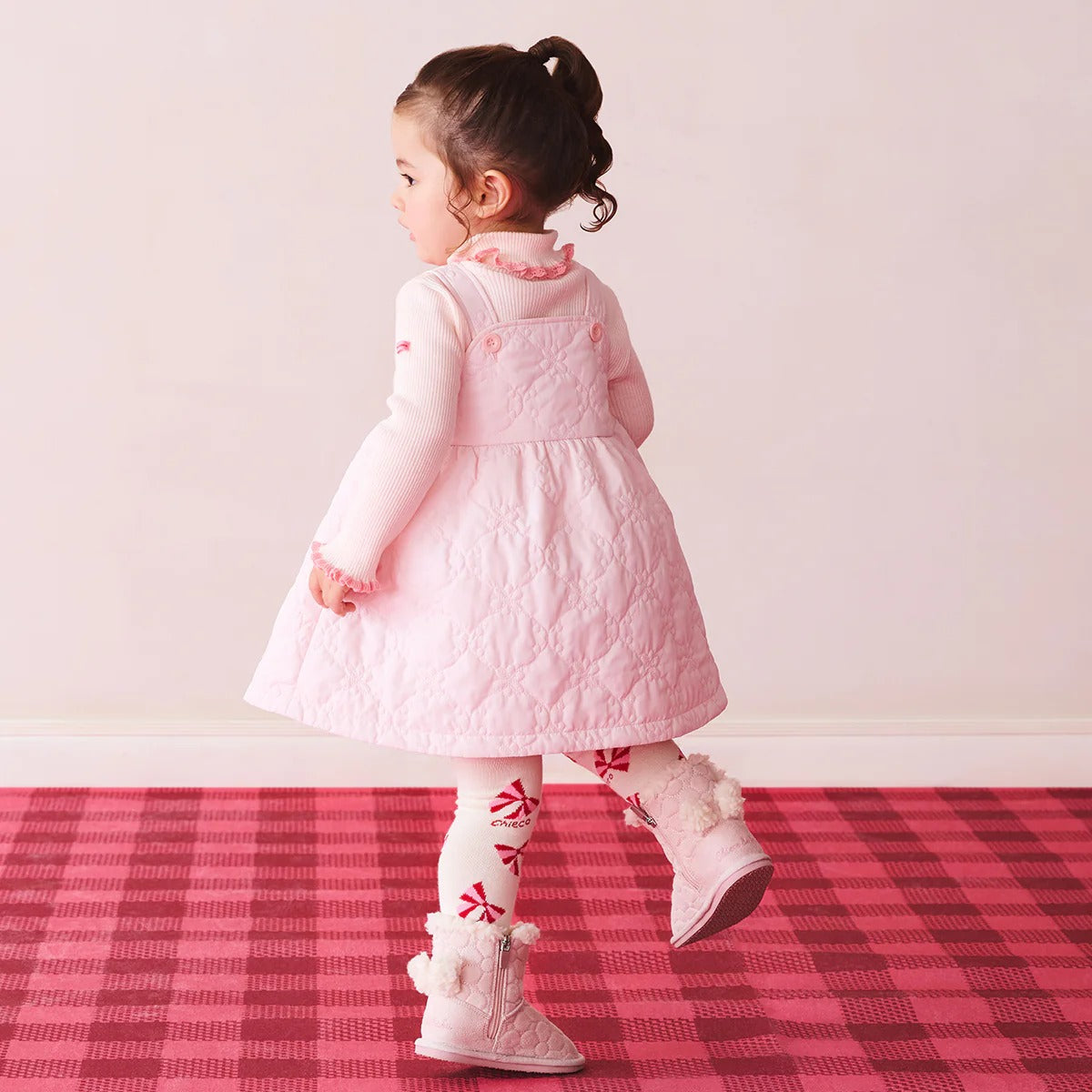 Flower Quilted Mouton Boots