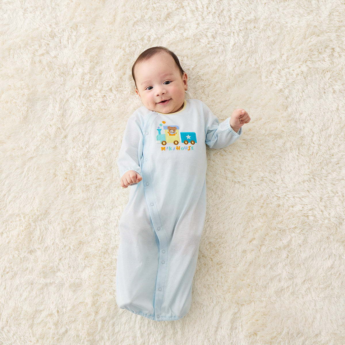 Convertible Newborn Tuck Piqué Coverall