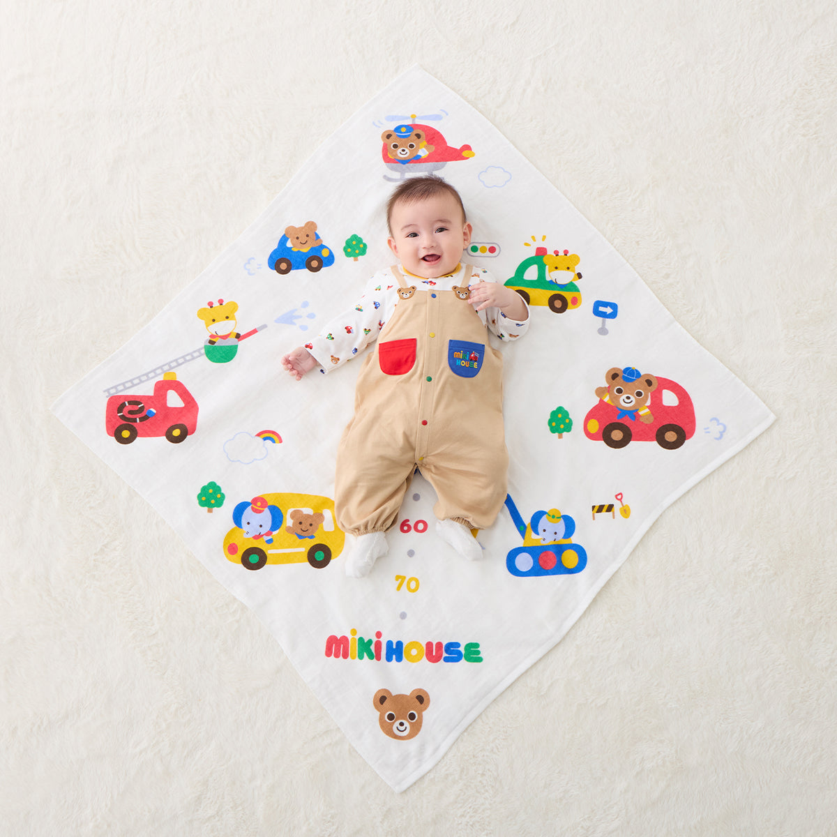 Pucchi & Usako Growth Chart Gauze Bath Towel