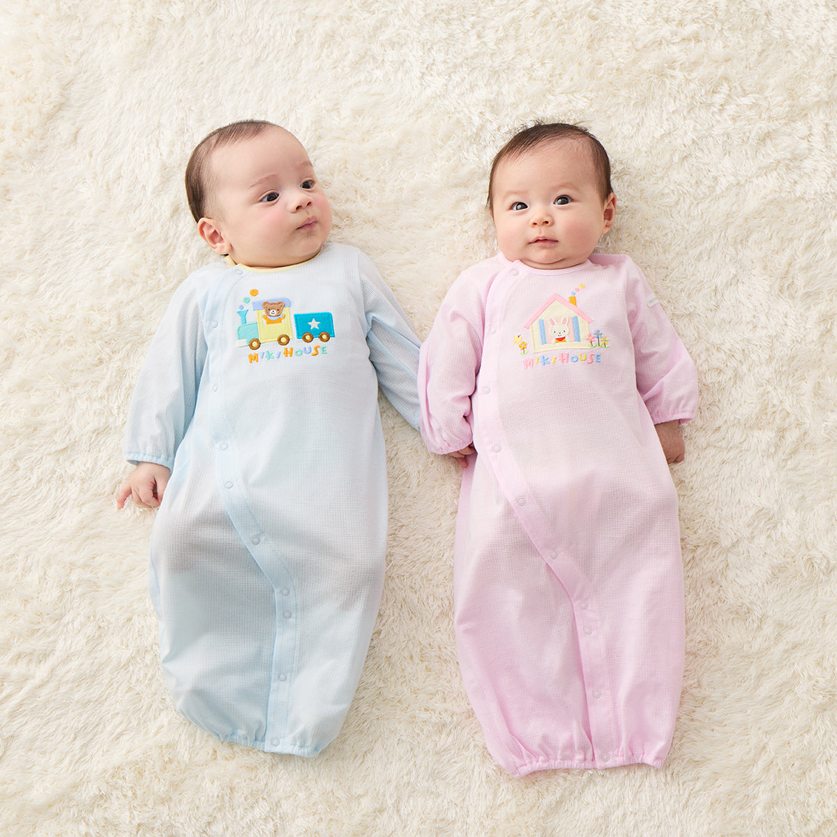 Convertible Newborn Tuck Piqué Coverall
