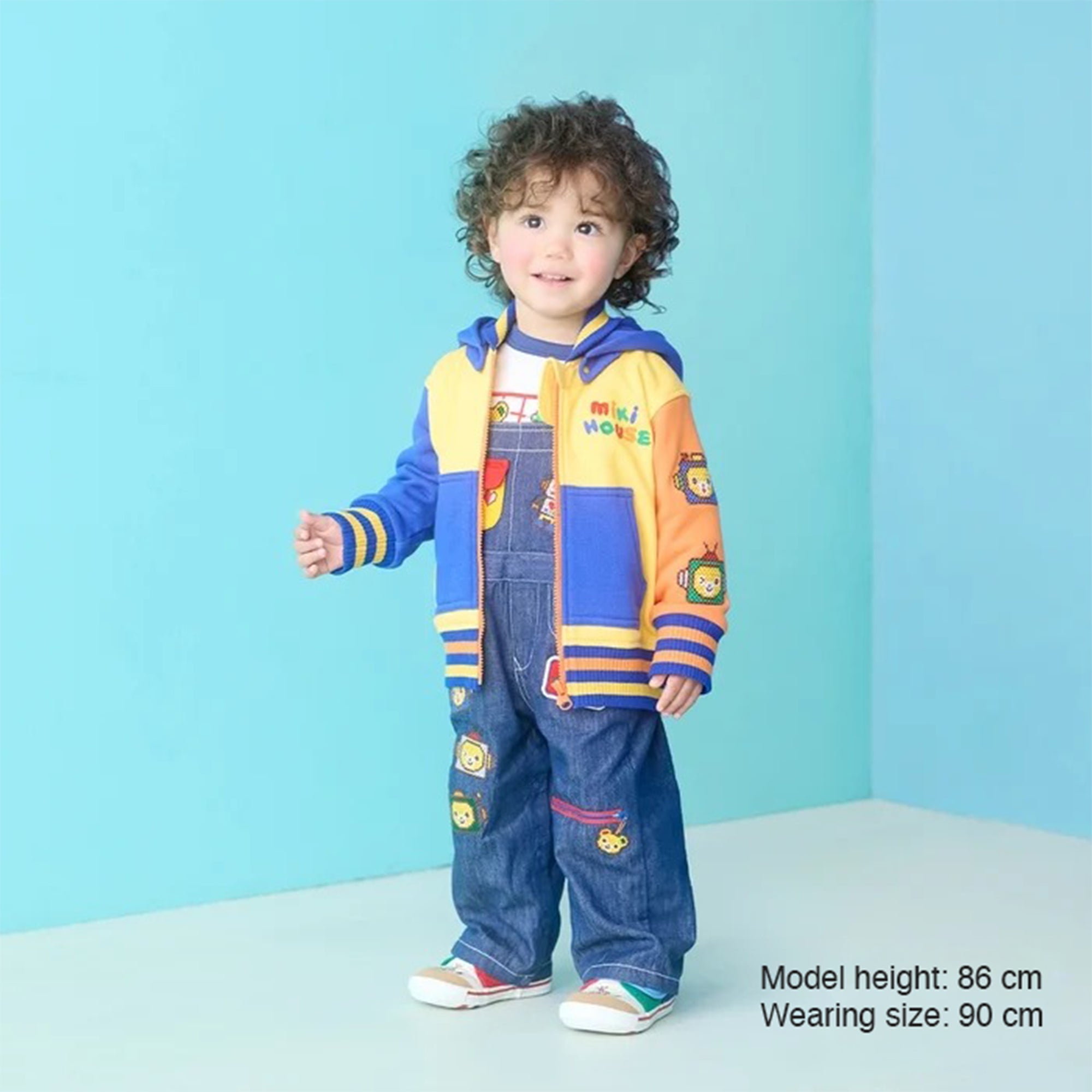 Retro Game Pixel Embroidery Colour-Block Hoodie