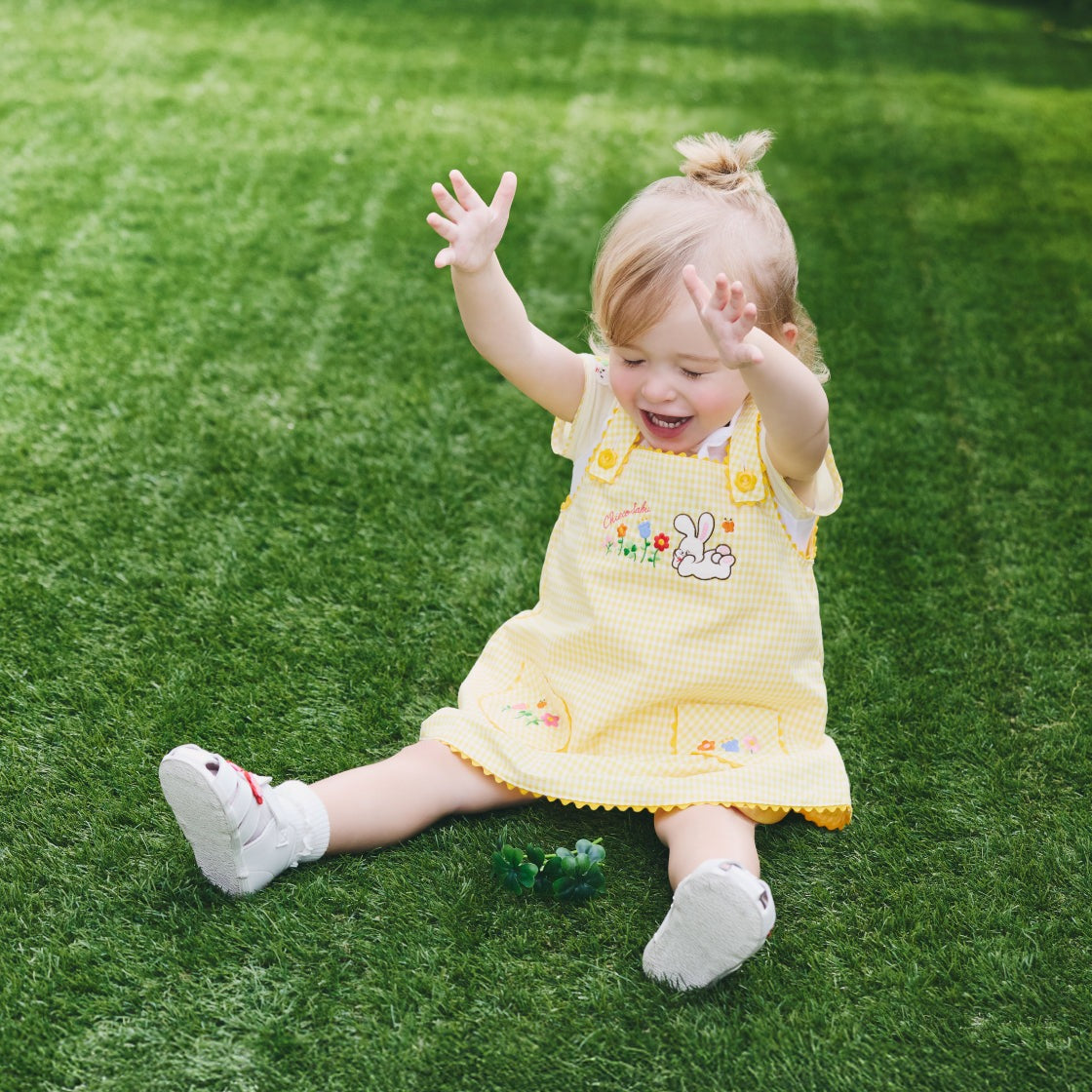 Chieco Saku Lucky Clover Gingham Jumper Skirt