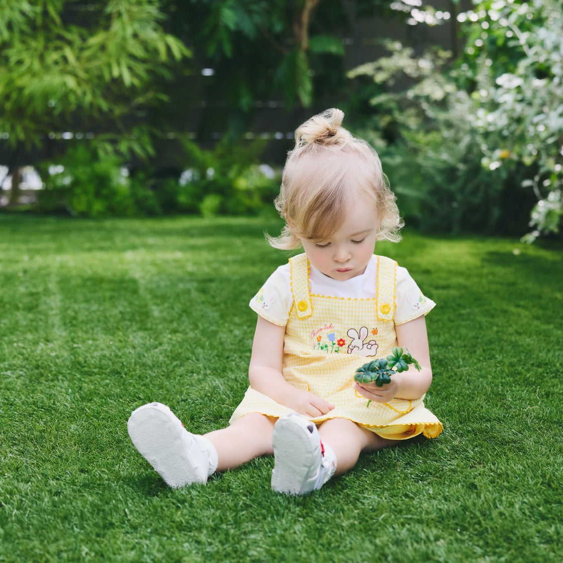Chieco Saku Lucky Clover Gingham Jumper Skirt