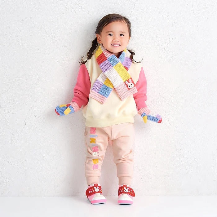 Usako Colour-Block Knit Mittens