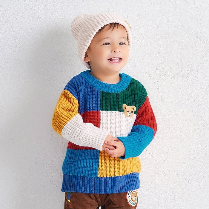 Pucchi Colour-Block Low-Gauge Sweater