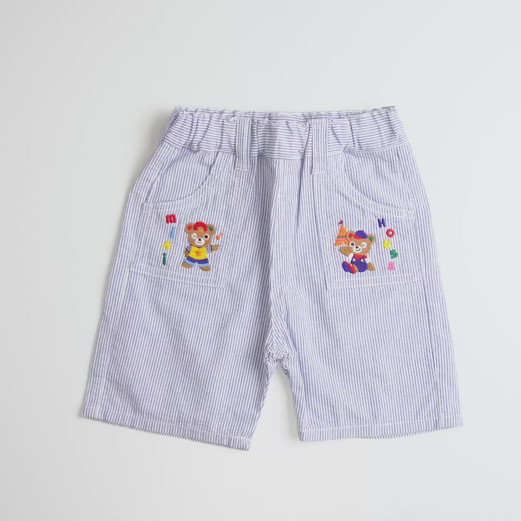 Classic Bear Vehicles Collection Embroidered 6-Length Pants