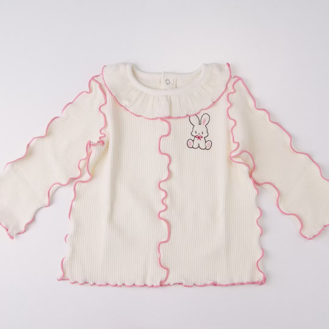 CHIECO SAKU Frill-Collar Long-Sleeve T-Shirt
