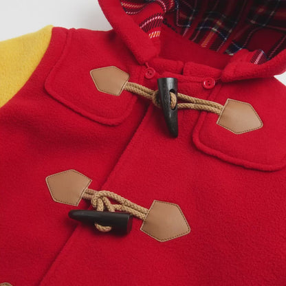 Fleece Duffle Coat - Red