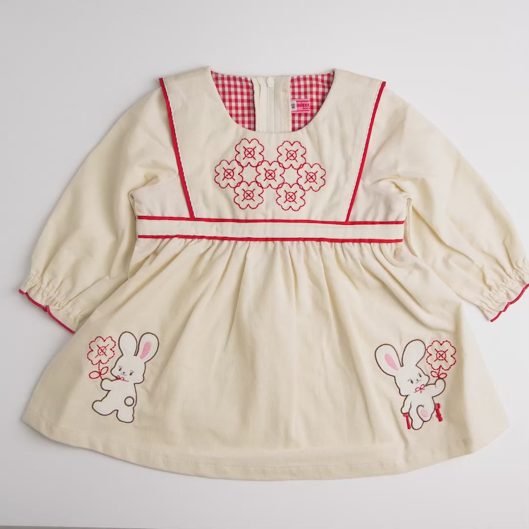 Chieco Saku White Snow Corduroy Dress