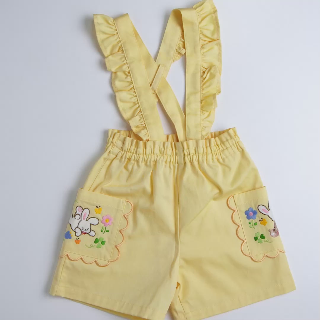 Chieko Saku Lucky Clover 2WAY Suspenders Shorts