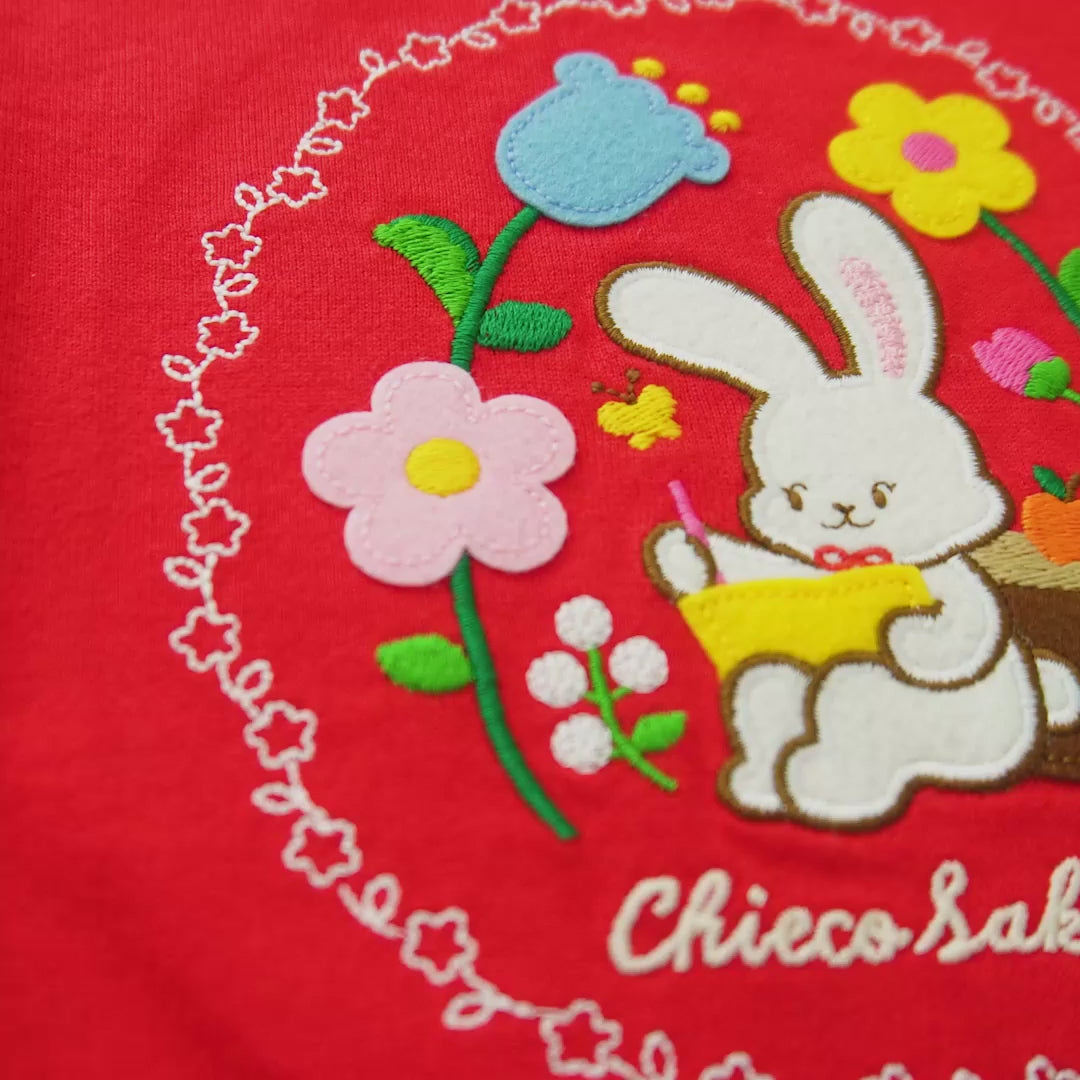 Chieco the Painter Embroidered Gingham Sleeve Tee