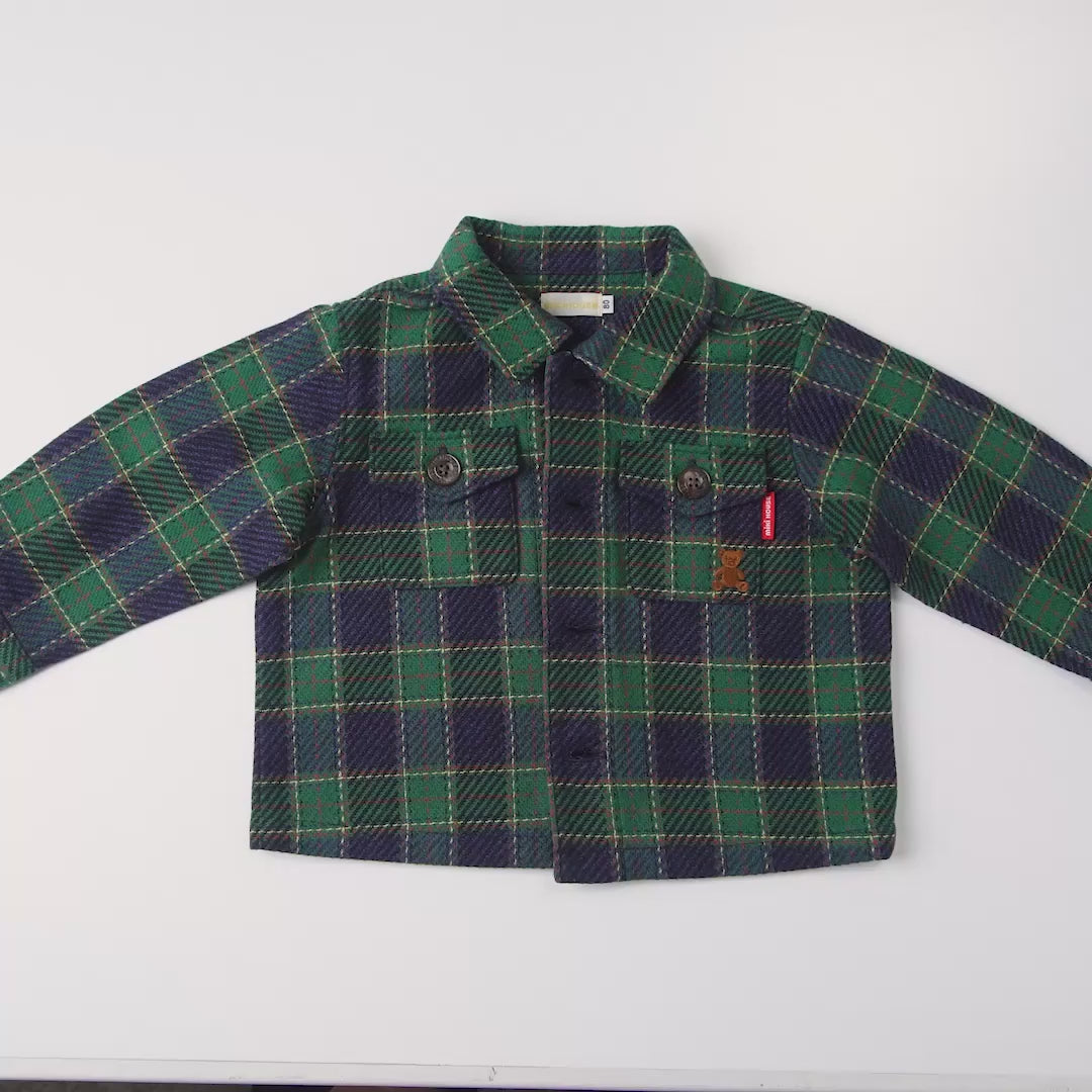 Brushed Green Check Shirt Jacket