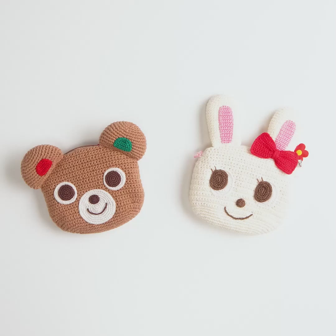 Artisanal Hand-Knitted Pucchi Bear Shoulder Pouch