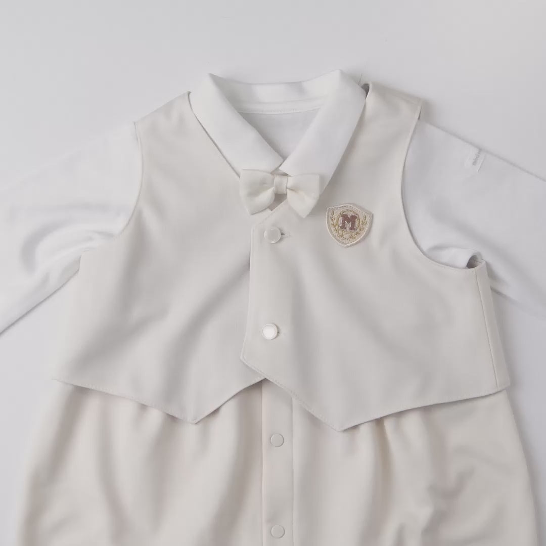 Formal Coverall Set with Waistcoat & Bow Tie