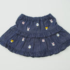 Usako Bunny & Friends All-Over Denim Skirt