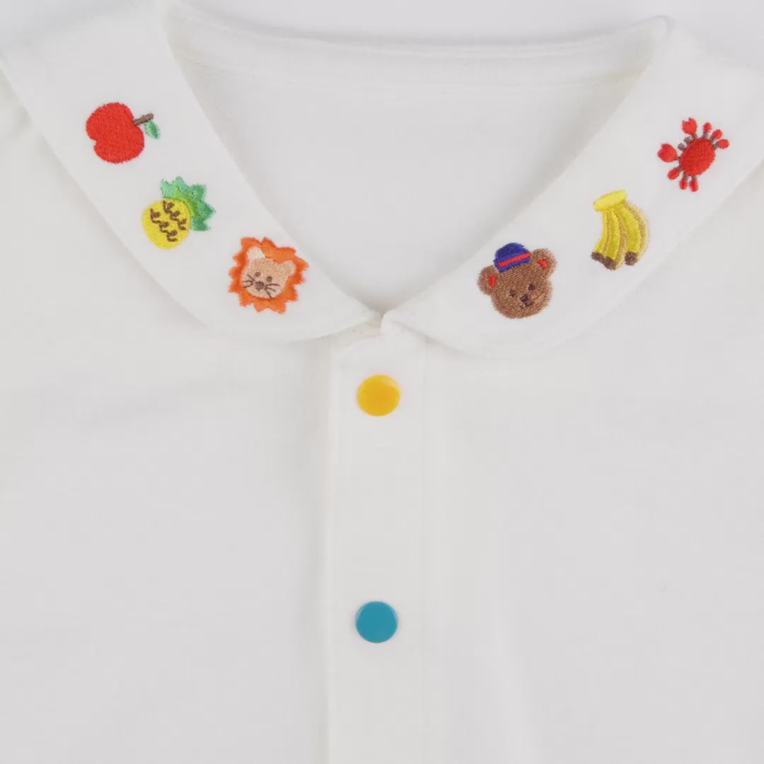 Classic MIKI HOUSE Bear Logo Sailor Collar Blouse