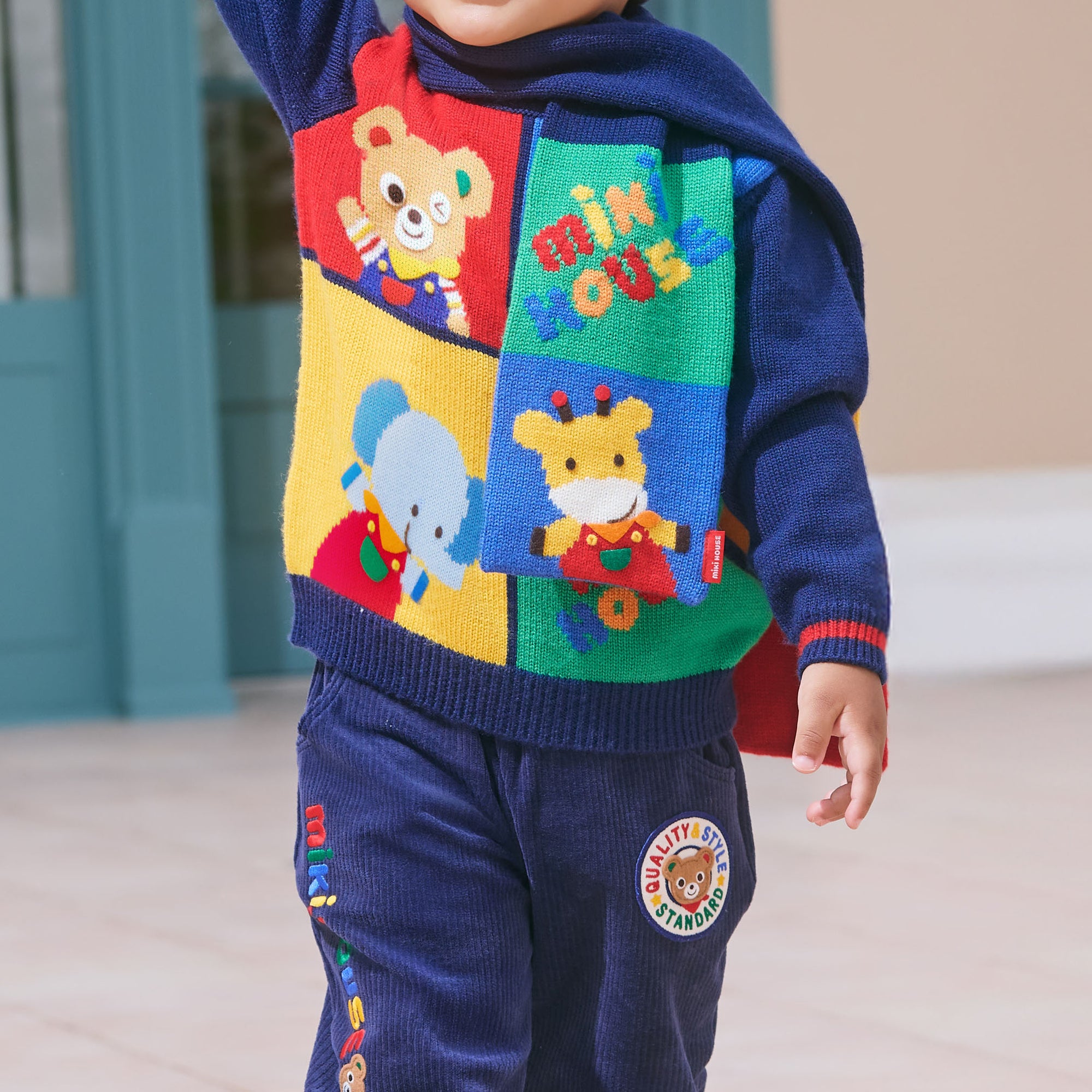 Festive MIKI HOUSE Friends Scarf