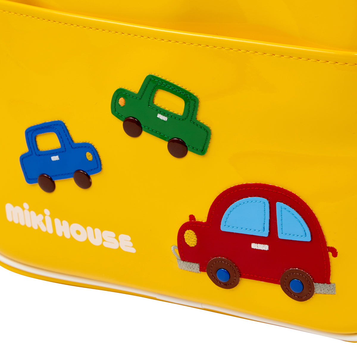 Enamel Shoulder Bag with Car Appliques