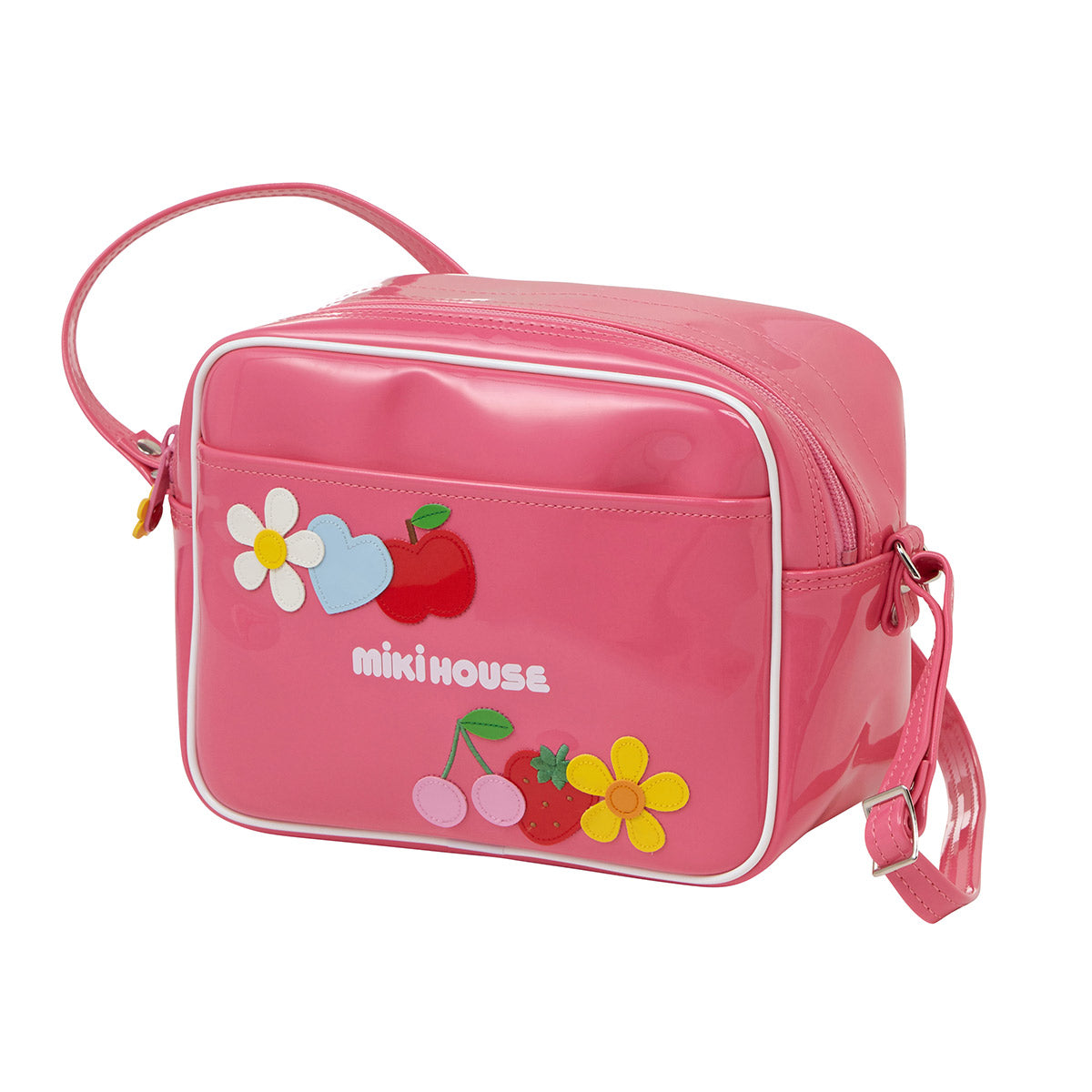 Enamel Shoulder Bag Floral Appliques