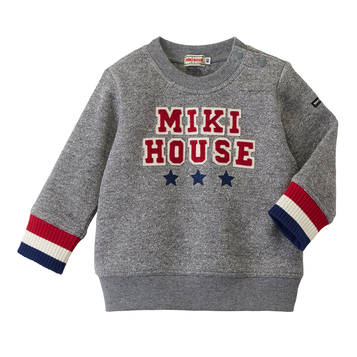 MIKI HOUSE Fleece Lined Triple Stars Sweatshirt