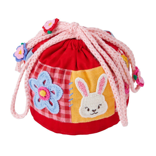 Chieco Saku Patchwork Embroidery Drawstring Bag