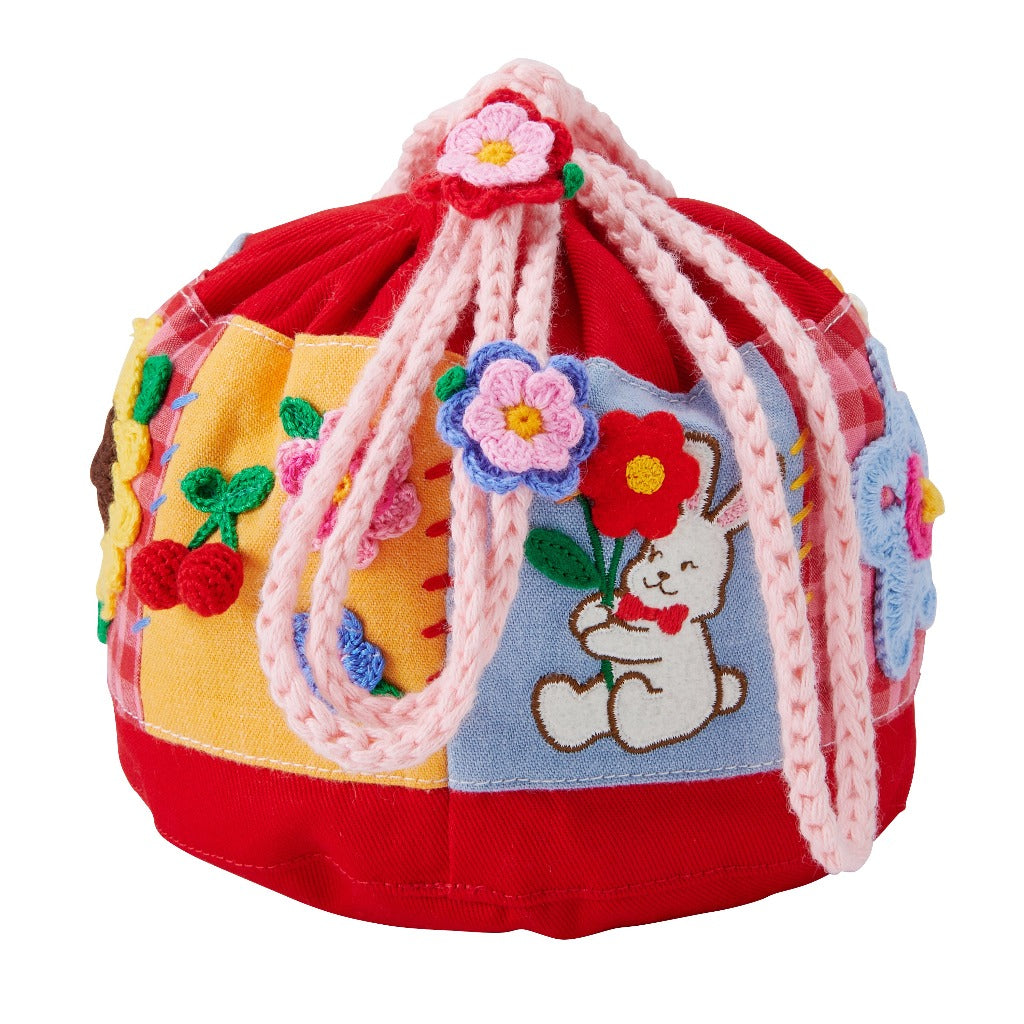 Chieco Saku Patchwork Embroidery Drawstring Bag