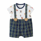 Retro Bear Suspenders Onesie