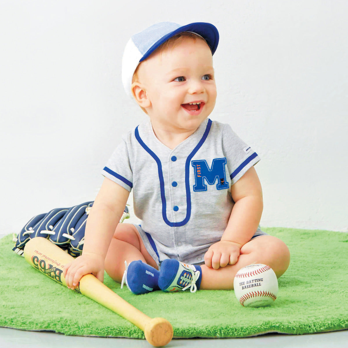 Baseball Jersey Style Short Sleeve Onesie